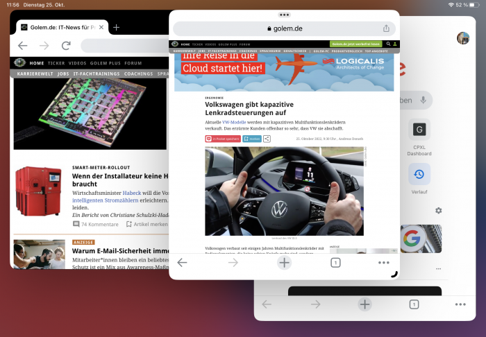 Je nach App stehen verschiedene Fenstergrößen zur Verfügung. (Bild: Tobias Költzsch/Golem.de)