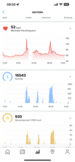 Statistiken in der App von Suunto. (Bild: Suunto/Screenshot: Golem.de)
