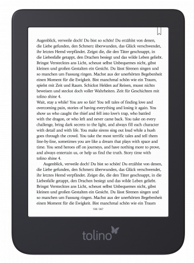 E-Book-Reader Shine 4 (Bild: Tolino)