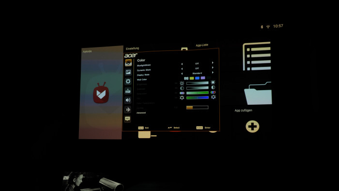 Die Menüs sind beamertypisch. (Bild: Golem.de)