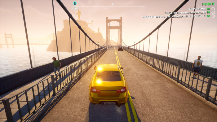 Mit dem Auto sausen wir etwas schneller als auf Hofen durch die Welt. (Bild: Coffee Stain Studios / Screenshot: Golem.de)