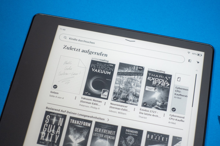 Die Benutzeroberfl&auml;che ist aufgebaut wie bei anderen Kindle-Readern. (Bild: Tobias K&ouml;ltzsch/Golem.de)