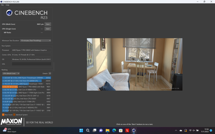Leistung in Cinebench R23 (Bild: Oliver Nickel/Golem.de)