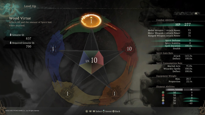 Hier formen wir unsere Charakterwerte. (Bild: Team Ninja / Screenshot: Golem.de)