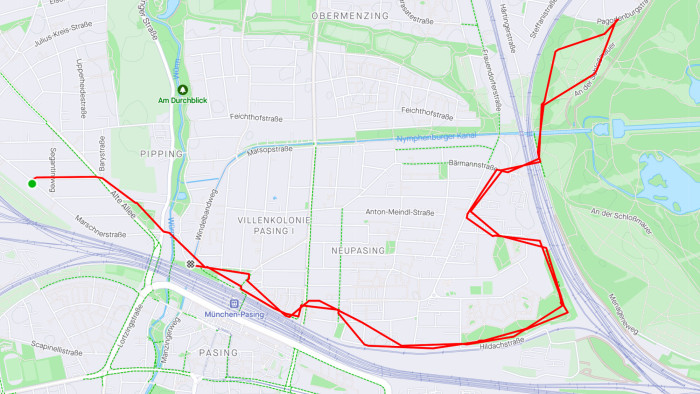Der Stromsparmodus der Apple Watch Ultra misst nur selten die Position. (Bild: Strava/Screenshot: Golem.de)