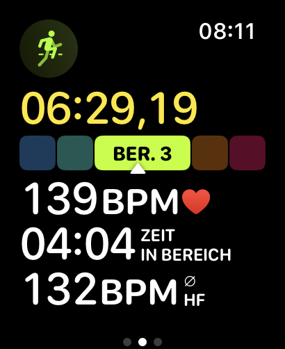 Die neue Trainingsseite mit dem Puls auf der Ultra (Bild: Apple/Screenshot: Golem.de)