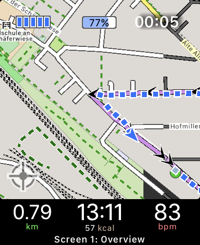 So sieht eine Offlinekarte mit einem GPX-Track in Workoutdoors aus. (Bild: CCS Ltd/Screenshot: Golem.de)