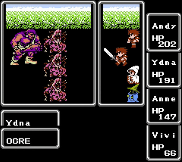 Alle auf den Oger! Sobald der Spieler jedem Helden einen Befehl erteilt hat, werden die Kommandos der Reihe nach ausgeführt. (Bild: Square Enix / Screenshot: Medienagentur Plassma)