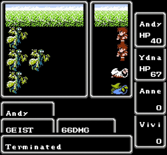 Das sieht nicht gut aus: Diese Geistertruppe hat die Oberhand und verprügelt unsere Recken der Reihe nach. (Bild: Square Enix / Screenshot: Medienagentur Plassma)