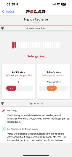 Die Schlafanalyse bei Polar ist umfangreicher als bei anderen Sportuhr-Anbietern. (Bild: Polar/Screenshot: Golem.de)