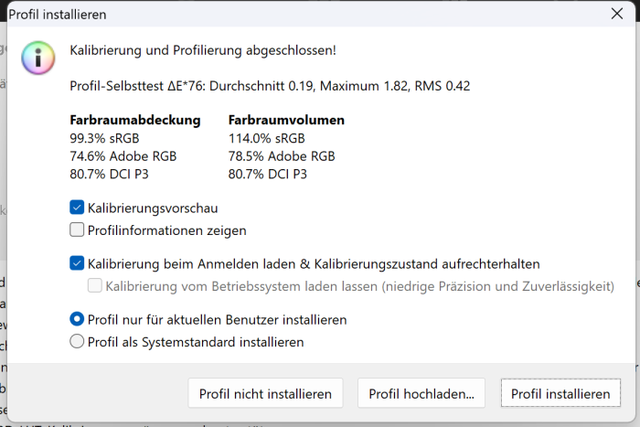 Farbabdeckung des Displays (Oliver Nickel/Golem.de)