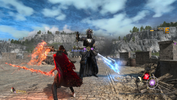 Frey k&auml;mpft mit dem Flammenschwert und weiteren magischen Tricks. (Bild: Square Enix / Screenshot: Golem.de)