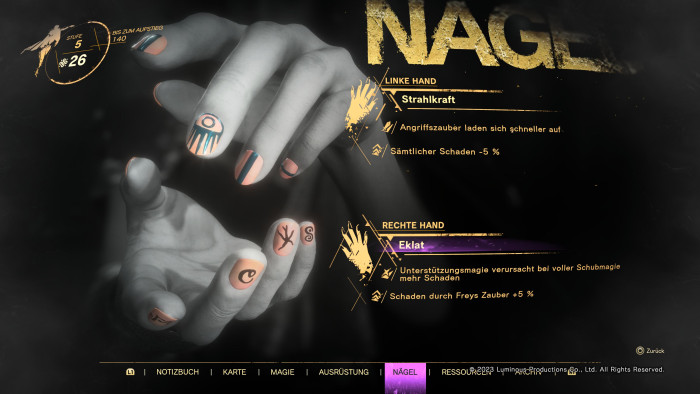 Magische Fingern&auml;gel sind ein wichtiges Extra in Forspoken! (Bild: Square Enix / Screenshot: Golem.de)