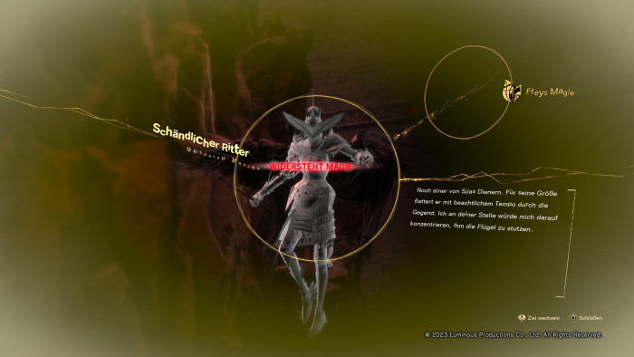 Unser Armreif hilft uns auf Tastendruck bei der Gegneranalyse. (Bild: Square Enix / Screenshot: Golem.de)