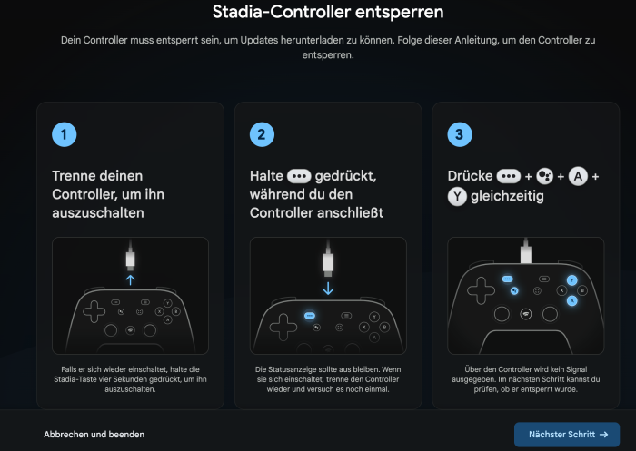 Stadia-Controller auf Bluetooth umstellen Schritt 8 (Screenshot: Golem.de)