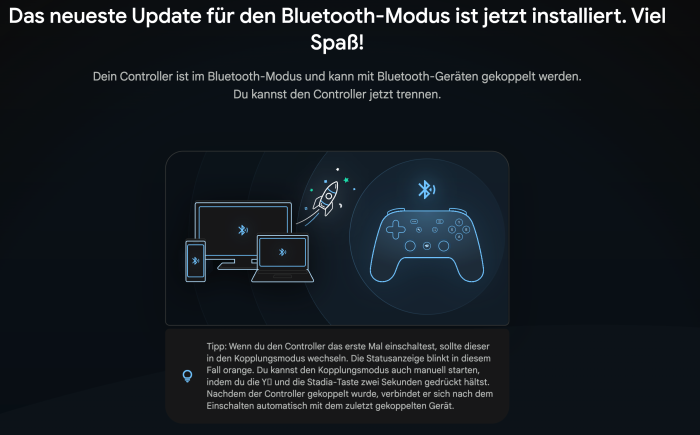Stadia-Controller auf Bluetooth umstellen Schritt 12 (Screenshot: Golem.de)