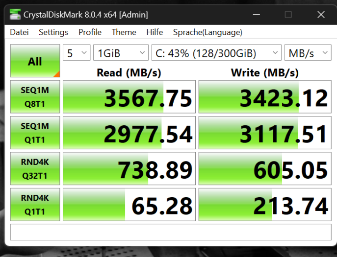 Die SSD ist angenehm schnell. (Bild: Nina Völkel/Golem.de)