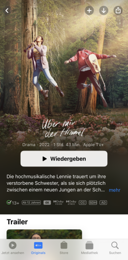 Apple TV+ - Detailseite eines Films (Bild: Apple/Screenshot: Golem.de)