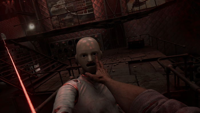 Roboter mit Schnauzbart - Atomic Heart zeigt durchaus Humor. (Bild: Focus / Screenshot: Golem.de)