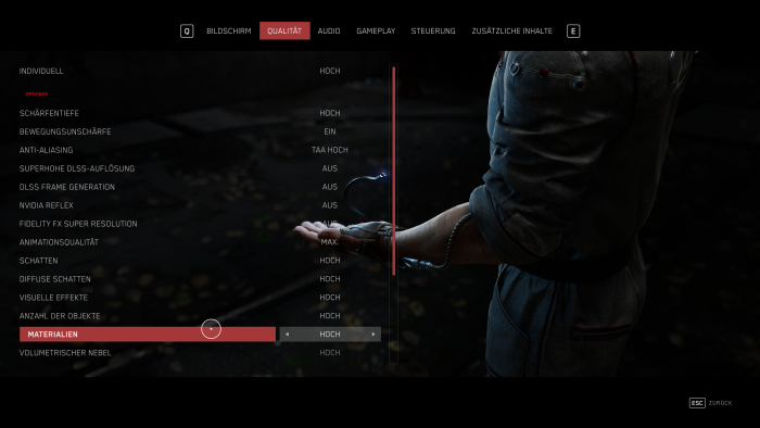 Hier können wir die Grafikeinstellungen vornehmen. (Bild: Focus / Screenshot: Golem.de)
