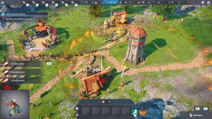 Unser Wachturm feuert auf Angreifer. (Bild: Ubisoft / Screenshot: Golem.de)