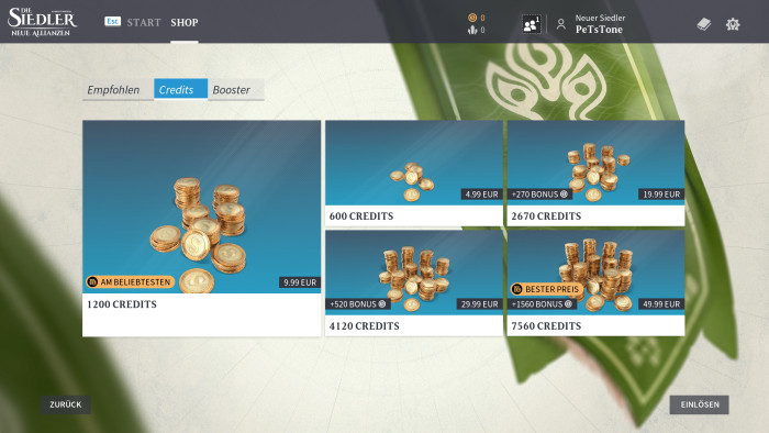 Im Shop k&ouml;nnen wir echtes Geld f&uuml;r kosmetische Extras ausgeben. (Bild: Ubisoft / Screenshot: Golem.de)