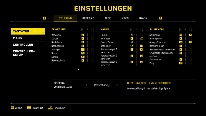 Auch die Steuerung ist sehr weitgehend einstellbar. (Bild: Sony / Screenshot: Golem.de)