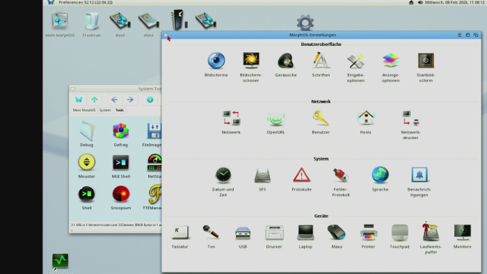 Im Vordergrund die Einstellungen, im Hintergrund der Ordner mit den Tools (Screenshot: Martin Wolf/Golem.de)