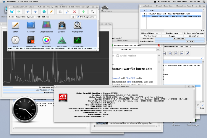 Multitasking mit Browser und Musikwiedergabe (Screenshot: Martin Wolf/Golem.de)
