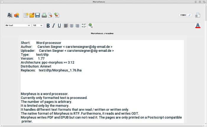 Die Textverarbeitung Morpheus ist sehr rudimentär. (Screenshot: Martin Wolf/Golem.de)