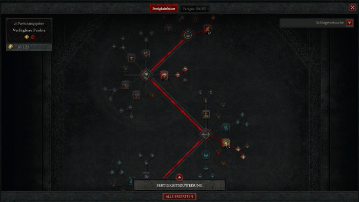 Der Fähigkeitenbaum ist vielfältig. (Screenshot: Oliver Nickel/Golem.de)