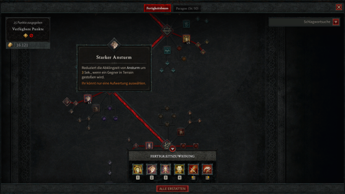 Der Fähigkeitenbaum ist vielfältig. (Screenshot: Oliver Nickel/Golem.de)