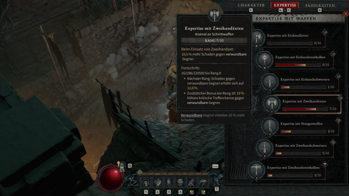 Der Barbar ist ein Experte der Nahkampfwaffen. (Screenshot: Oliver Nickel/Golem.de)