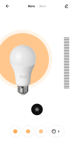 Die Lampeneinstellungen in der Smart-Home-App (Bild: Ikea/Screenshot: Golem.de)