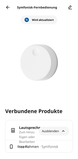 Die Symfonisk-Fernbedienung erhält gerade ein Update - wie lange es dauert, bleibt unklar. (Bild: Ikea/Screenshot: Golem.de)