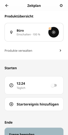 Innerhalb von Szenen lässt sich eine Zeitsteuerung festlegen. (Bild: Ikea/Screenshot: Golem.de)