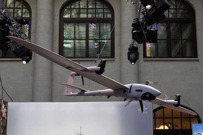 Die Drohne: eine Vector von Quantum Systems (Bild: Werner Pluta/Golem.de)