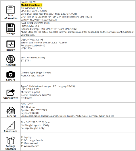 Chuwi Corebook X (Bild: Chuwi)
