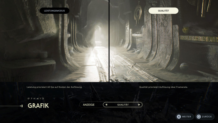 Vor Spielstart w&auml;hlen wir den Grafikmodus. (Bild: EA/Screenshot: Golem.de)