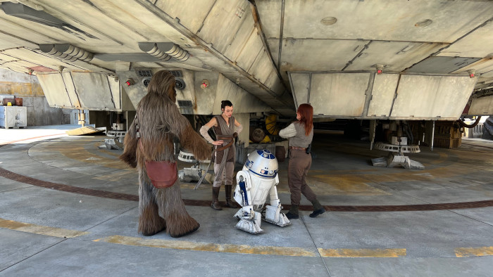 Unter dem Rasenden Falken stellen Schauspieler die Welt vono Star Wars nach. (Bild: Steinlechner/Golem.de)