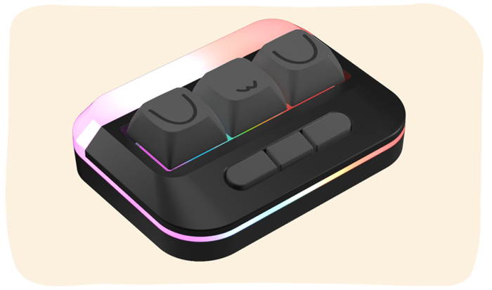 Die RGB-Version der Uwu in Schwarz (Bild: Wooting)