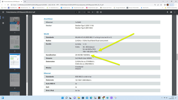 Tech Specs des Devolo WiFi 6 Repeaters 3000 (Bild: Harald Karcher)