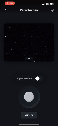 Teleskoparm &uuml;ber die Unistellar-App bewegen (Bild: Mario Keller)