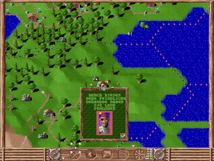 Durch das Aufstellen von Wachh&uuml;tten vergr&ouml;&szlig;ert sich automatisch das verf&uuml;gbare Land – was leider auch f&uuml;r die Gegner gilt. (Bild: Blue Byte/Screenshot: Medienagentur Plassma)