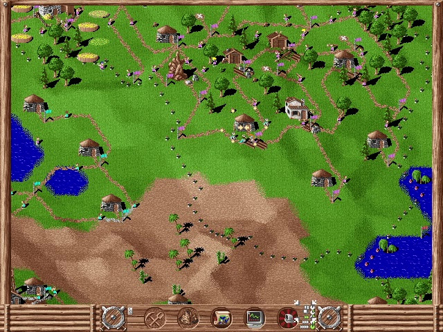 Der Kampf rund um eine Wachh&uuml;tte wird stets vor ihrem Geb&auml;udeeingang ausgefochten. (Bild: Blue Byte/Screenshot: Medienagentur Plassma)