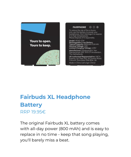 Diese Ersatzteile gibt es für den ANC-Kopfhörer Fairbuds XL. (Bild: Fairphone)