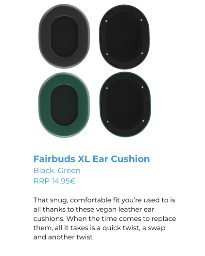 Diese Ersatzteile gibt es für den ANC-Kopfhörer Fairbuds XL. (Bild: Fairphone)