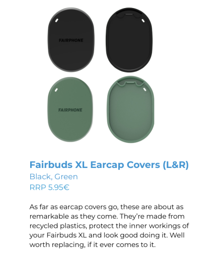 Diese Ersatzteile gibt es für den ANC-Kopfhörer Fairbuds XL. (Bild: Fairphone)