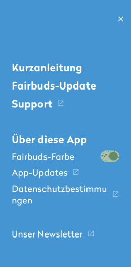 Die App für den Fairbuds XL hat wenig Funktionen. (Bild: Fairphone/Screenshot: Golem.de)