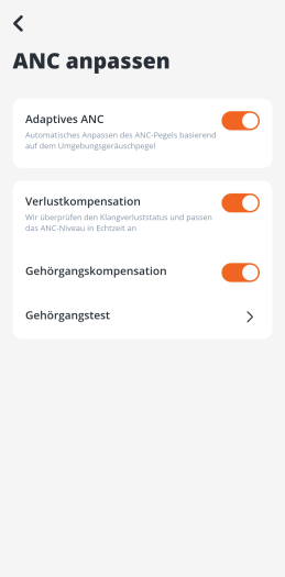 Diese ANC-Einstellungen gibt es für die Tour Pro 2. (Bild: JBL/Screenshot: Golem.de)